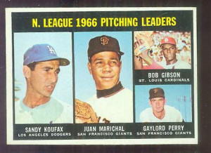 1967 Topps #236 N.L. Pitching Leaders [#a] (Bob Gibson, Sandy Koufax ...