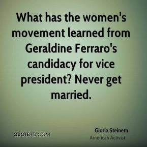 What has the women's movement learned from Geraldine Ferraro's ...