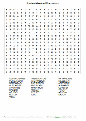 Ancient Greece Word Search Answers