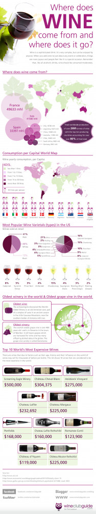 wine, club, guide, infographic, world, facts, figures, wine production ...