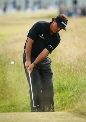 Phil Mickelson Phil Mickelson of the United States chips onto the