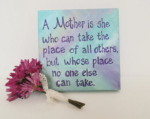 Canvas painting gift for Mom. Hand painted canvas with quote ...