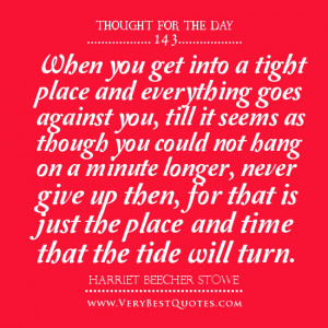Never give up quotes, thought for the day