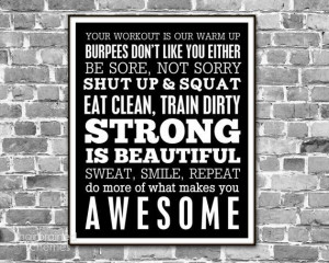 Subway Art Poster - Funny Bootcamp Exercise Motivational Inspirational ...