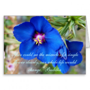 Deep Blue Flower with Quote greeting Card
