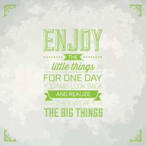 Enjoy The Little Things. For One Day You May Look Back And Realize ...