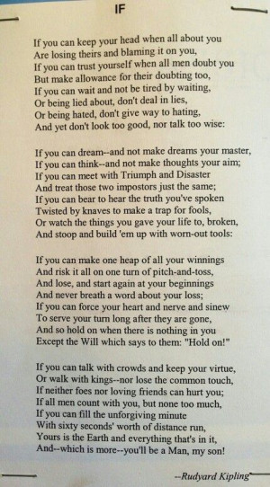 Poems, Writing Jungles, If Rudyard Kipling, Famous Poetry Quotes Poems ...