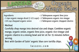 Organic mango salsa Shared by LassensLoves.com