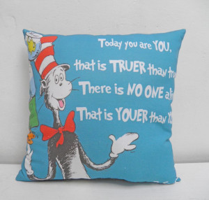 Dr Seuss Youer Than You 12.5 x 12.5 Quote Pillow by TheSewingCroft, £ ...