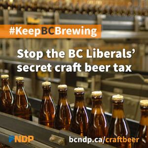 ... Suzanne Anton to take back her stealth beer tax, and keep BC brewing