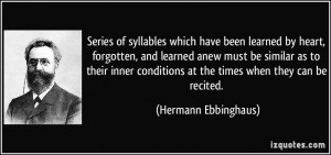 of syllables which have been learned by heart forgotten and learned