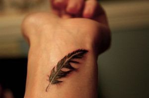 Tattoos.so » Small Bird Feather Tattoo on Wrist