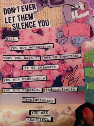 Don't ever let them silence you girl. You are sensational. What you ...