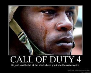 Black man playing CoD 4 random