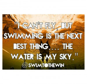 can't fly, but swimming is the next best thing ... the water is my ...