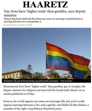 Top Israeli Government Minister Says even Homosexual Jews have ...
