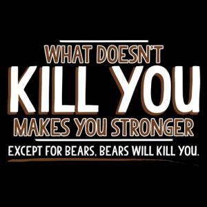 ... YOU MAKES YOU STRONGER. EXCEPT FOR BEARS. BEARS WILL KILL YOU T-Shirt