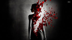 Rose petals and woman silhouette wallpaper 1280x800 Rose petals and ...