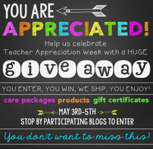You Are Appreciated {Teacher Appreciation Giveaway}
