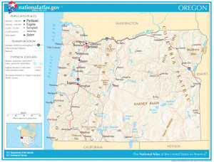 Oregon State Highway Road Map
