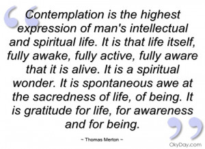 contemplation is the highest expression of thomas merton