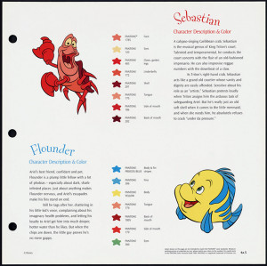and color chart for Sebastian and Flounder from Disney’s The Little ...