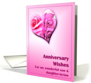 Anniversary Wishes - son & daughter in law card (689204)