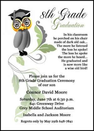 many benefits and specials with your wise owl 8th grade graduation ...