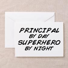 Principal Superhero by Night Greeting Cards Pk of for