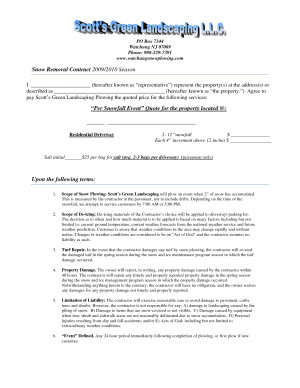 Snow Removal Contracts