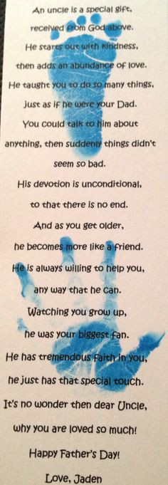 Fathers Day Uncle Poem for Jaden's Amazing uncles More