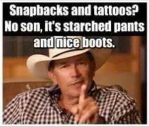 Snapbacks and tattoos? No son, it's starched pants and nice boots. # ...