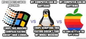 Funny comparison between windows mac and linux