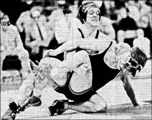 During a dual against Minnesota, Iowa wrestler Tom Brands won his ...