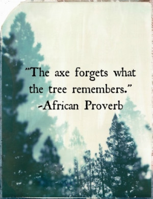 The axe forgets what the tree remembers.