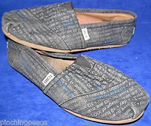 ... -Womens-Toms-Denim-Shoes-with-Statistics-Quotes-and-Sayings-Size-8-5