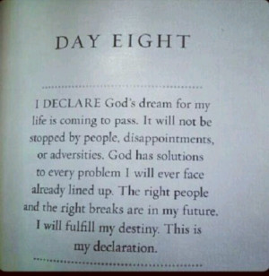 declare Gods dream for my life