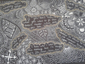 Alice in Wonderland quotes with mehndi and zentangles :D