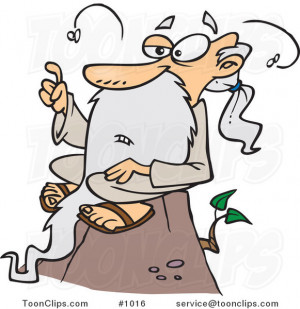 Cartoon Stinky Old Wise Guy Sitting on a Hill #1016 by Ron Leishman