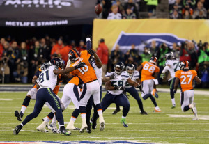 NJ - FEBRUARY 02: Quarterback Peyton Manning #18 of the Denver Broncos ...
