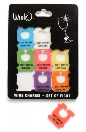 ... charms - this would be cute to go with a bottle of wine hostess gift