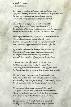 Mother's Lament, a poem for a mother who has lost a baby. By Diana ...