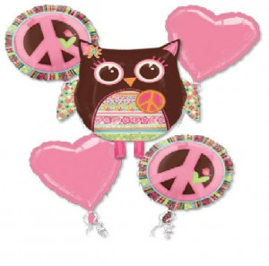Owl Hippie Chick Peace Sign...