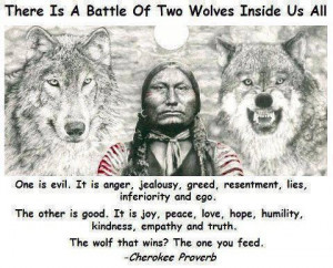 Battle of Two Wolves ... Cherokee proverb