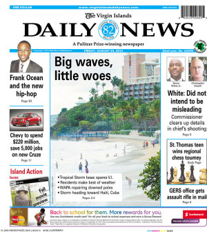 Photo of the Virgin Islands Daily News Newspaper