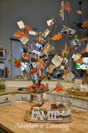 Love this fall tree, with old family photos and quotes like 