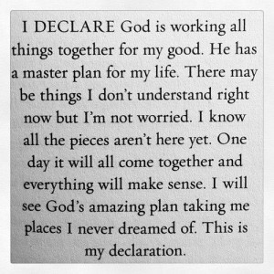 God has a master plan - love this and need to remember it!