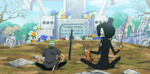 Brook and Zoro Pay Their Last Respects
