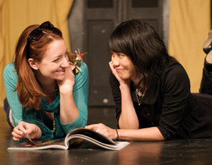Rosalind (Jenny Ashman) and Celia (Lovelle Liquigan).