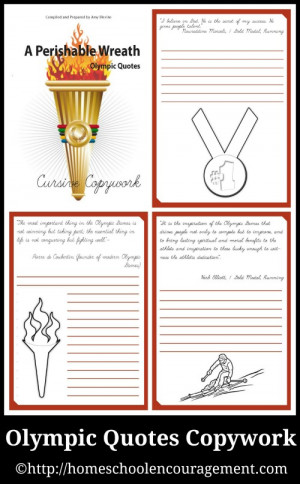 Olympic Quotes Copywork in Manuscript & Cursive from Homeschool ...